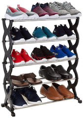 5-Tier Adjustable Shoe Rack Storage for 25 Pairs, Black